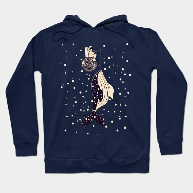 Spaceman catches whale Hoodie by AnnArtshock